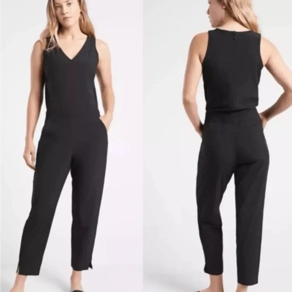 Athleta Brooklyn Black Sleeveless One Piece Jumpsuit